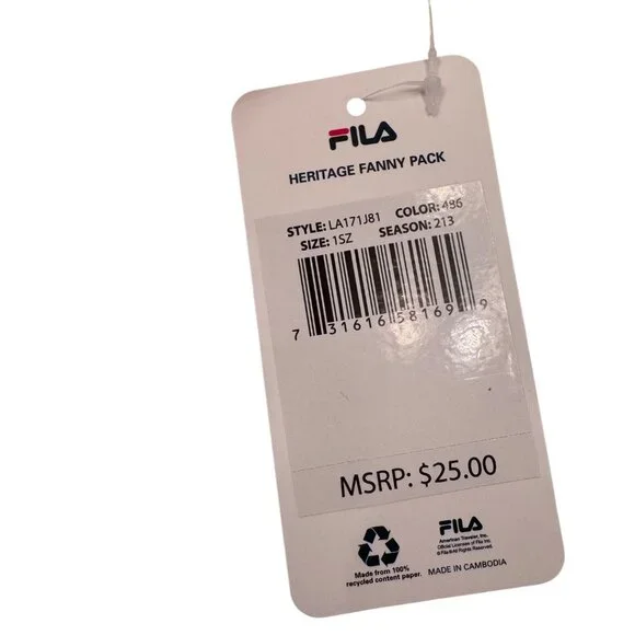 Fila Jamie Tie Dye NWT Fanny Pack Belt Bag $25 Two Zipper Pockets - Picture 3 of 5